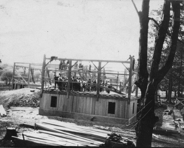 19th-century Barn Raising in Genesee County, New York